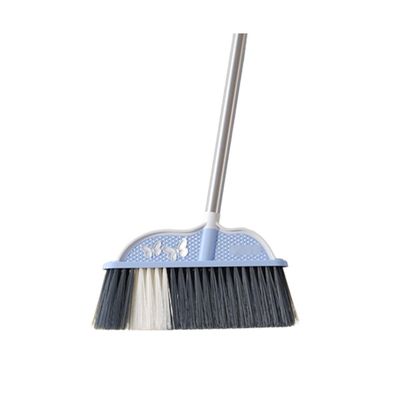 SUREK Modern Large Broom and Dustpan Set Stainless Steel Long Handle Standing Cleaning Brush with Dustpan Convenient, Purple