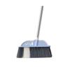 SUREK Modern Large Broom and Dustpan Set Stainless Steel Long Handle Standing Cleaning Brush with Dustpan Convenient, Purple view 1