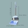 SUREK Modern Large Broom and Dustpan Set Stainless Steel Long Handle Standing Cleaning Brush with Dustpan Convenient, Purple view 2