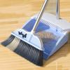 SUREK Modern Large Broom and Dustpan Set Stainless Steel Long Handle Standing Cleaning Brush with Dustpan Convenient, Purple view 3