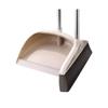SUREK Modern Standing Broom and Dustpan Set Khaki Stainless Steel Long Handle Cleaning Supplies for Kitchen Convenient view 1