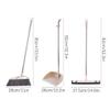 SUREK Modern Standing Broom and Dustpan Set Khaki Stainless Steel Long Handle Cleaning Supplies for Kitchen Convenient view 2
