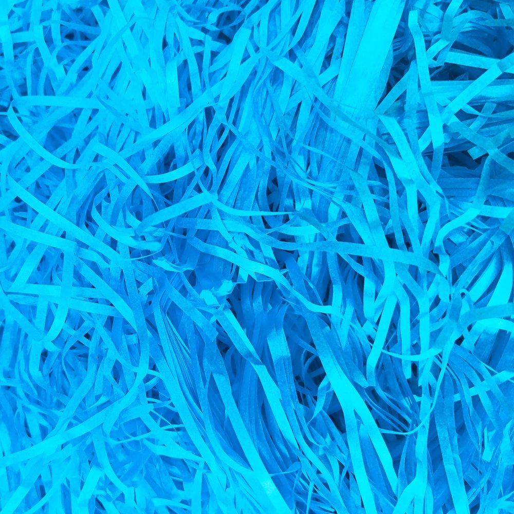 Amsthow Shred Paper Filler Gift Wrap Basket Grass 1/2 LB Blue Cut Packing Filling Raffia Paper for Basket Box Birthday Party Decoration Valentine Day