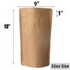 100 Pack Kraft Coffee Bags with Zipper Lock, High Barrier Resealable Stand Up Coffee Pouches, Degassing Valve for Coffee, Size for 32oz/1kg Beans or Grounded view 2