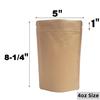100 Pack Kraft Coffee Bags with Zipper Lock, High Barrier Resealable Stand Up Coffee Pouches, Degassing Valve for Coffee, Size for 4oz/ 100 Grams Beans or Grounded view 2