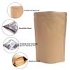 100 Pack Kraft Coffee Bags with Zipper Lock, High Barrier Resealable Stand Up Coffee Pouches, Degassing Valve for Coffee, Size for 4oz/ 100 Grams Beans or Grounded view 3