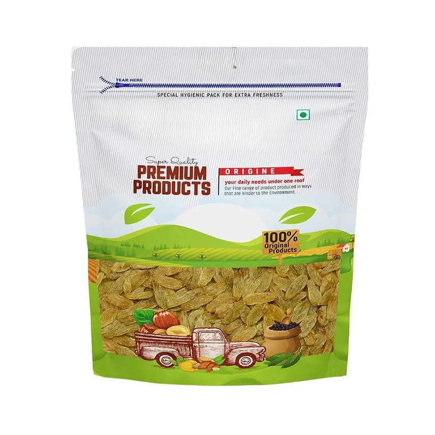 Raisins (Kishmish) Seedless, Dry Grapes,Rich in Iron & Vitamin B | Nutritious Dry Fruit | High in Antioxidants, No Artificial Colours - 500 Gm