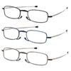 REAVEE 3 Pack Folding Reading Glasses for Men Women, Blue Light Blocking Computer Readers Spring Hinge with Small Compact Case, Black Blue Grey 2.5 view 2