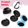 Giantree 2pcs Earplug Cases, Round Potable Ear Plug Holder with Keychains, Potable Mini Storage Case for Business Trip Storage Earbuds Trinkets Pills (Black+Blue) view 4