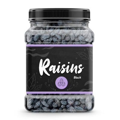 Afghani Seedless Black Raisins, (Value Pack Jar), Dry Fruits Kismis for Every Occasion and Gift, Healthy Routine Diet - Dry Fruit (500 gram) - Diwali Gift Pack