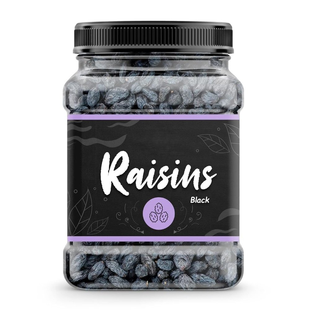 Afghani Seedless Black Raisins, (Value Pack Jar), Dry Fruits Kismis for Every Occasion and Gift, Healthy Routine Diet - Dry Fruit (500 gram) - Diwali Gift Pack