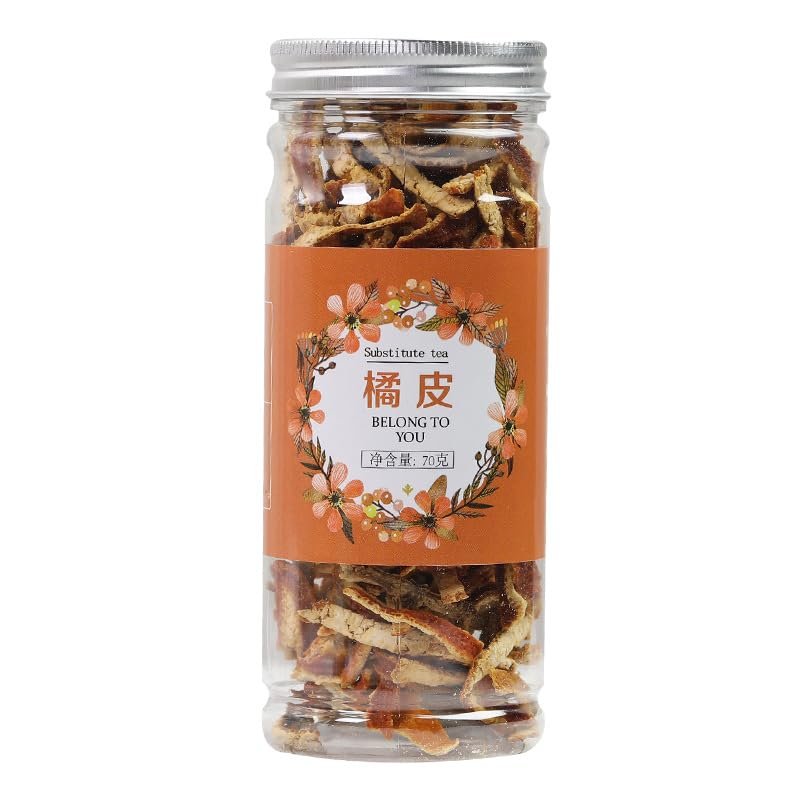 Premium Dried Tangerine Peel & Sweet Orange Peel Tea with Chen Pi Si - Natural Orange Zest Flavor - No Additives - 70g x 2 Canisters. Orange Zest (Tangerine Peel )