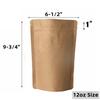50 Pack Kraft Coffee Bags with Zipper Lock, High Barrier Resealable Stand Up Coffee Pouches, Degassing Valve for Coffee, Size for 12oz/340 Grams Beans or Grounded view 2