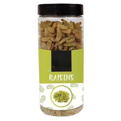 Plain Green Raisin (Kishmish) Dried Grapes, Healthy Nutritious & Delicious | Rich in Iron & Vitamin B | Healthy Sweet Treats -500 gm jar