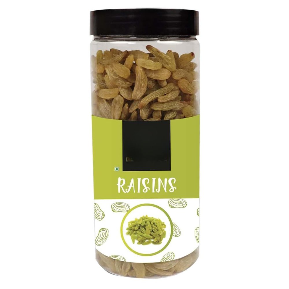 Plain Green Raisin (Kishmish) Dried Grapes, Healthy Nutritious & Delicious | Rich in Iron & Vitamin B | Healthy Sweet Treats -500 gm jar