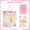 3D Floral Fairy Gift Bag for Girls - Pink Butterfly Flower Happy Birthday Bag with Wrapping Paper and Card for Baby Shower Decorations view 3