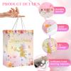 3D Floral Fairy Gift Bag for Girls - Pink Butterfly Flower Happy Birthday Bag with Wrapping Paper and Card for Baby Shower Decorations view 4