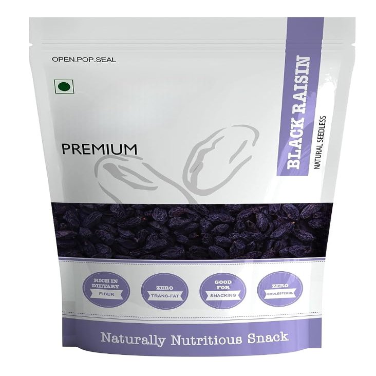 Premium Black Raisins High in Antioxidant| Naturally Sweet and Tasty, Energy Booster, Delicious & Healthy Snack | High in Antioxidants -250 gm