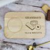 eBuyGB Personalised Engraved Grandad's Tea and Biscuit Serving Board, Gift for Grandpa, Papa, Taid view 1