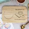 eBuyGB Personalised Engraved Mommy's Tea and Biscuit Serving Board, Gift for Mum, Mummy, Mother view 1