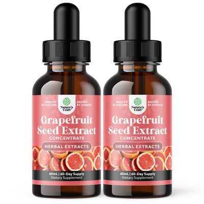 GSE Grapefruit Seed Extract Liquid - One Drop Daily - Super Concentrated Grape Seed Extract Liquid Drops Rich in Bioflavonoids & Polyphenols for Gut Health & Immune Support - 2 Fl Oz (2 Pack)