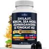 NEW AGE Shilajit Supplement with Sea Moss, Ashwagandha, Tongkat Ali, Boron, Magnesium - Fulvic Acid Capsules for Men - 90 Count view 1