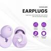 2 Pairs Earplugs for Sleeping, Noise Cancelling, Snoring, Airplanes, Loud, Focus, Comfortable, Safe, Soft, Hypoallergenic, Silicon Reusable with extraEarbuds -33dB (Violet x2) view 2