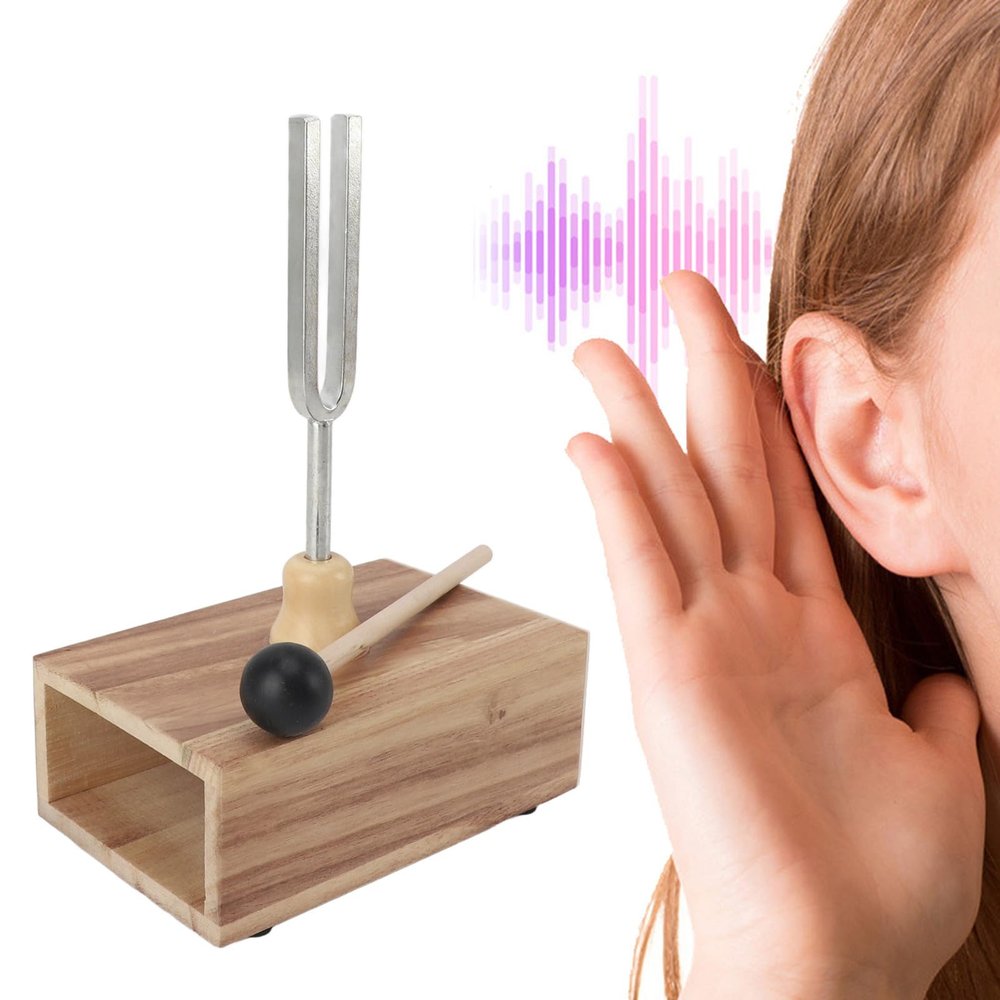 512 Hz Tuning Fork with Resonance Box, Singing Ton Tuning Set with Silicone Hammer, for Healing Musical Instrument and Stress Reliever Healing Tuning Fork