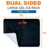 Coppure Copper Relief Large Gel Soft Flexible Medical Ice Packs for Injuries - Reusable Ice Pad Cold Pack for Back Pain, Migraine Relief Pad, Postpartum, Headache, Shoulder  15 x 11 - 2 Pack view 3