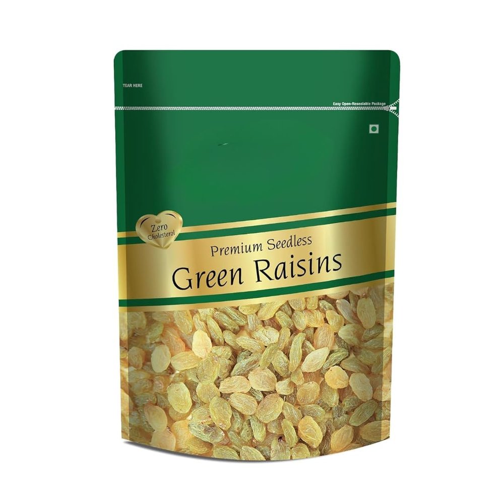 Premium Indian Raisin kishmish, 100% Pure Raisins/kishmish/Organics Dry Fruits, Seedless Kismis Green Raisins Dry Grapes Kishmish, Delicious & Healthy -250gm