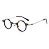 BETSION Blue Light Blocking Glasses Computer Game Vintage Small Round Acetate Eyeglasses Frames (Leopard, 5, Diopters) view 1