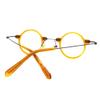 BETSION Blue Light Blocking Glasses Computer Game Vintage Small Round Acetate Eyeglasses Frames (Orange, 5.75, Diopters) view 3