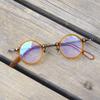 BETSION Blue Light Blocking Glasses Computer Game Vintage Small Round Acetate Eyeglasses Frames (Orange, 5.75, Diopters) view 4