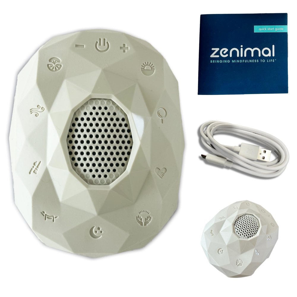 Zenimal Teen and Adult Meditation Audio Player - Patented Screen-Free Mindfulness Device with 9 Audio Meditations and 60 Minutes of Soothing Sounds and Music, Jade Sandstone