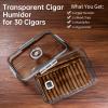 CIGARLOONG Cigar Humidor, Humidifier and Hygrometer Storage for 30 Cigars Clear Humidor view 3
