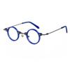 BETSION Blue Light Blocking Glasses Computer Game Vintage Small Round Acetate Eyeglasses Frames (Blue, 5.75, Diopters) view 1