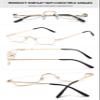 ALKAHE Half Moon Reading Glasses Semi Round Men Women Metal Readers Clear Lens Slim Half Frame Eyeglasses Gold 1.0 view 3