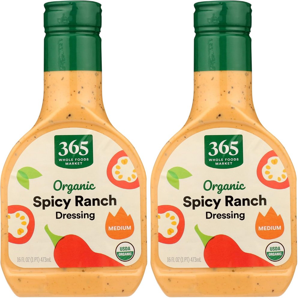 365 by Whole Foods Market, Dressing Ranch Spicy Organic, 16 Fl Oz (Pack of 2)