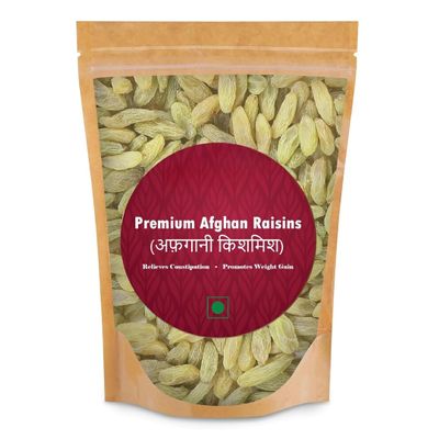 Dry Fruits Green Kandhari Kishmish, Seedless Dried Grapes or Raisins, Afghani Kishmish, Sundekhani Kishmish, Chemical Free, No Preservatives - 250 Grams