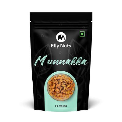 Elly Nuts Afghani Large Munakka / Raisins Grade - King Size 500 gms | Munakka Dry Fruits | Munukka Jumbo Size