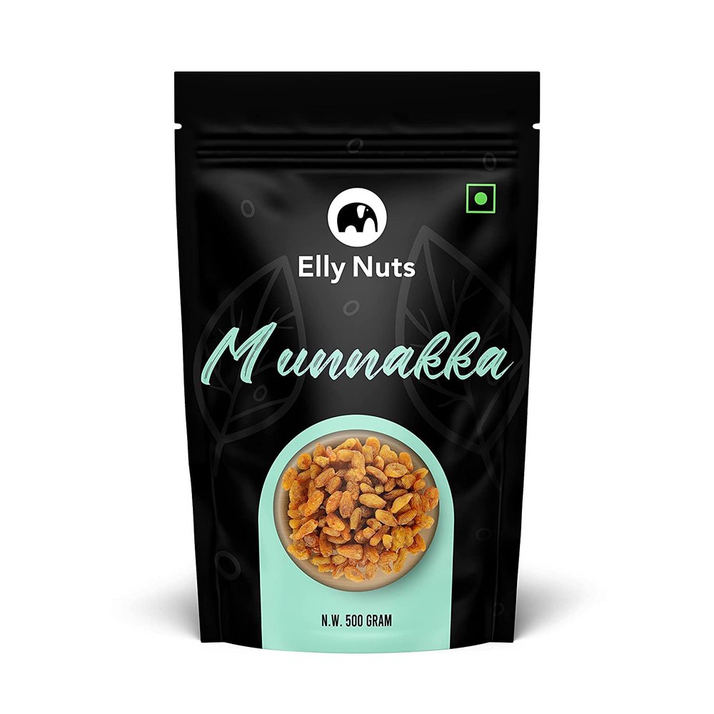 Elly Nuts Afghani Large Munakka / Raisins Grade - King Size 500 gms | Munakka Dry Fruits | Munukka Jumbo Size