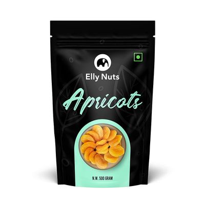 Elly Nuts Dried Apricot Dry Fruits 500 gms, Dried Apricot Soft and Big Size Khumani | apricots without shell Khumani Khubani