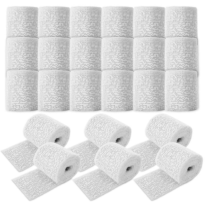 ZUQIAN 24 Pack 3x 180 Plaster Cloth Rolls Bulk (Each Roll), Plaster Gauze Bandage for Craft, Gauze Bandage Roll for Modeling, Masks, Scenery, Belly Cast (3In x 15Ft/ 5Yd)