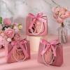 Spakon 25 Pcs Sweet 16 Party Favors for Guests 16 Years Birthday Party Gift Bags with Handles and Ribbons Sweet 16 Candy Bags Paper Gifts Bag for Birthday Decorations view 3