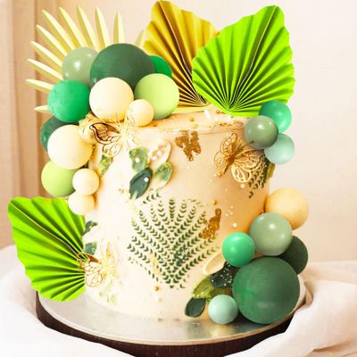 JeVenis Sage Green Cake Decoration Oliver Green Cake Topper Baby Shower Cake Decoration for Wedding Bridal Shower Birthday