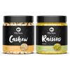 Elly Nuts Combo Pack of 500 gms Cashew Nuts| Kaju & Green Raisins| Hari Kishmish Combo Pack 250 gms Each | Kaju & Kishmish [Jar Pack] view 1