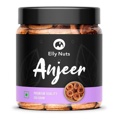 Elly Nuts Dry Fruit Dried Figs Afghani Anjeer - 250 gms | Afghani Anjeer Figs Dry Fruits Anjir (Dried Figs) Dry Fruits[Jar Pack]