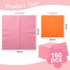 160 Pcs Pink And Orange Paper Napkins 5 * 5 Neon Napkins Orange Beverage Napkins Disposable Dessert Napkins Cocktail Luncheon Napkins For Bachelorette Party Wedding Birthday Dinner view 2