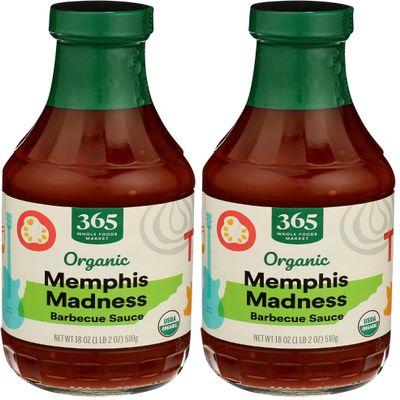 365 by Whole Foods Market, Bbq Sauce Memphis Madness Organic, 18 Ounce (Pack of 2)