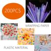 TuNan 200PCS Cellophane Sheets, Iridescent Wrapping Paper for Gift Wrap Iridescent Film Crafts DIY Decoration Holographic Flower Wraps - 9 x 9 inches view 2